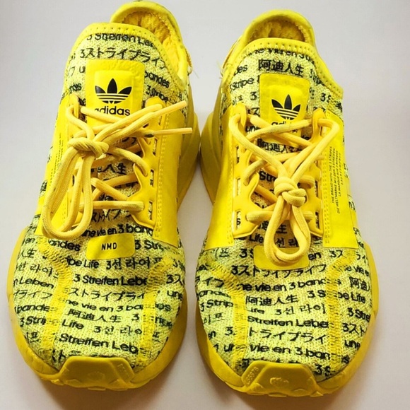 Adidas NMD R1 V2 All Over Print Bright Yellow Black - Picture 2 of 5
